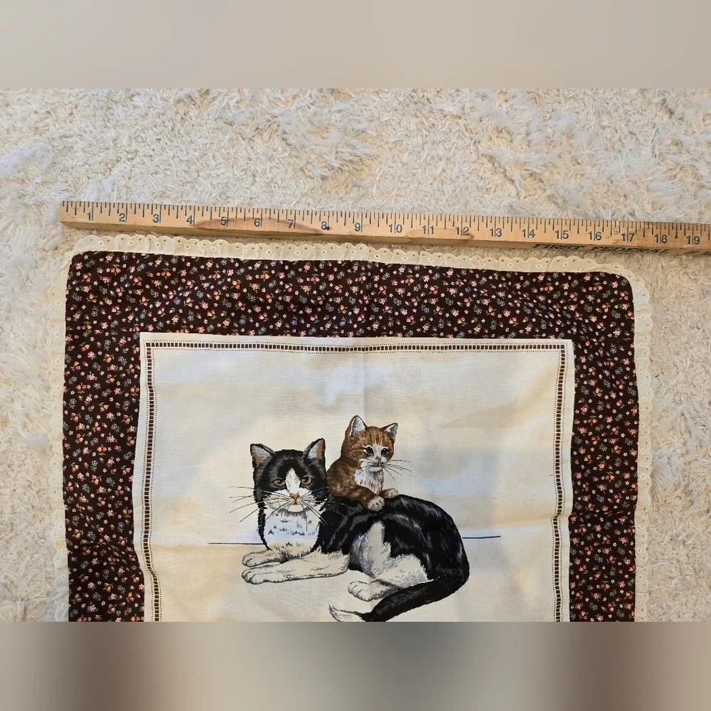 Vintage Handmade Pillow Cover 2 Sided Cat Fishbowl Taylor Swift